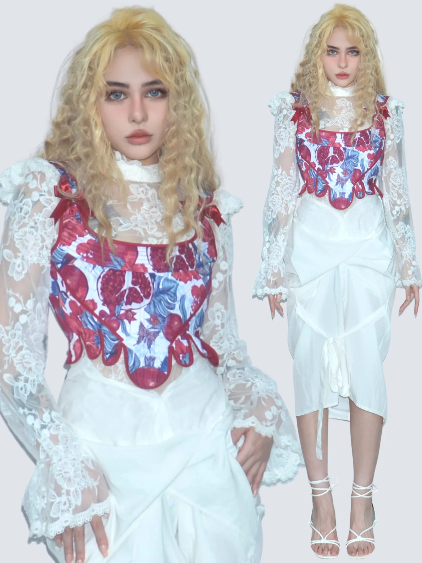 

Original RICCHIE Leonia Victoria Classical Fibone Corset Handmade Court Retro Ro Sle Strap Women's Vest Top