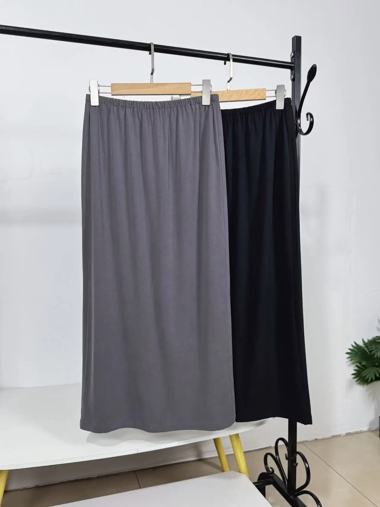 

Юбка женская летняя прямая с высокой талией, повседневная, из смесового вискозного трикотажа, с эластичным поясом