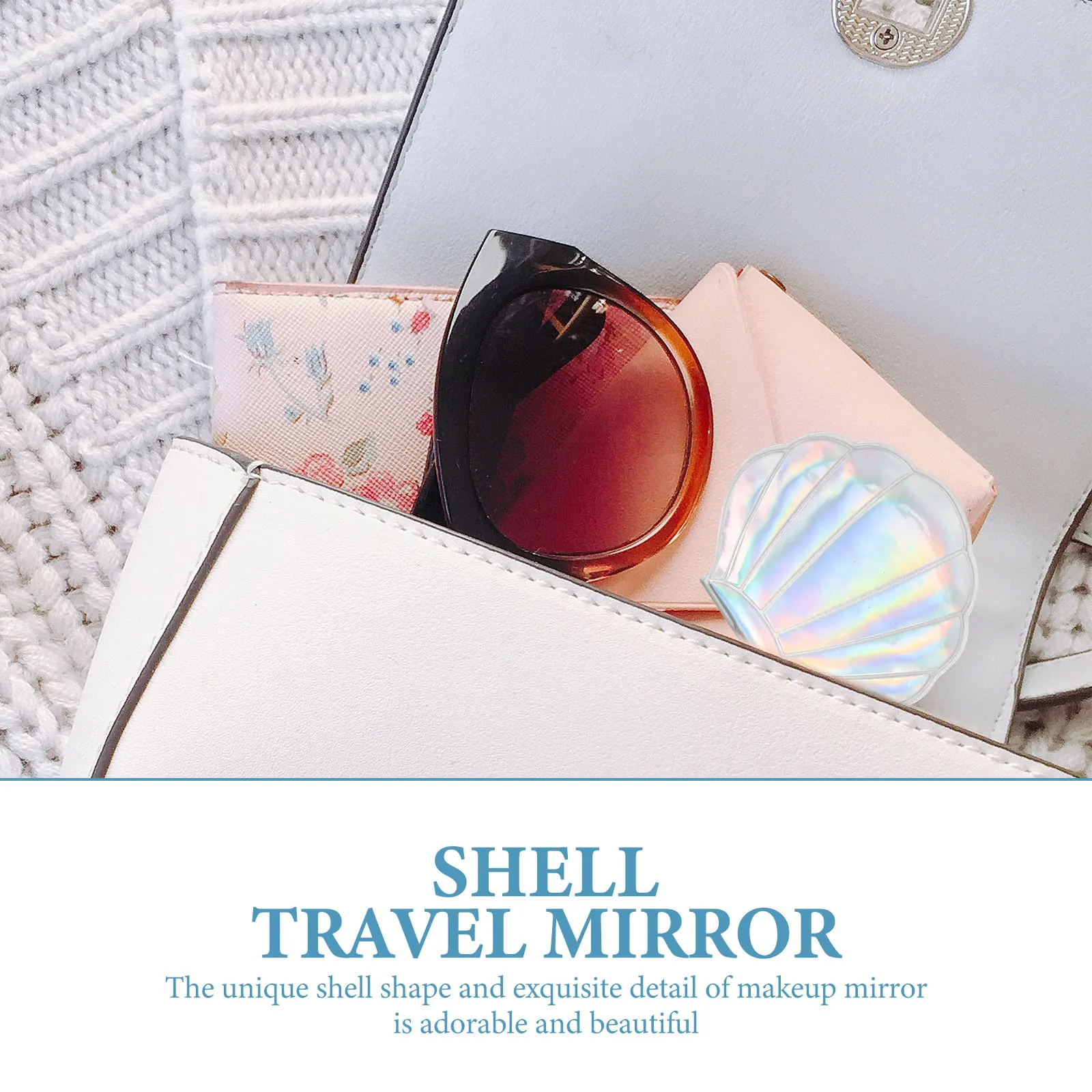 

2 Pcs Compact Mirror for Purse Portable Makeup Folding Mirrors Women Travel Vanity