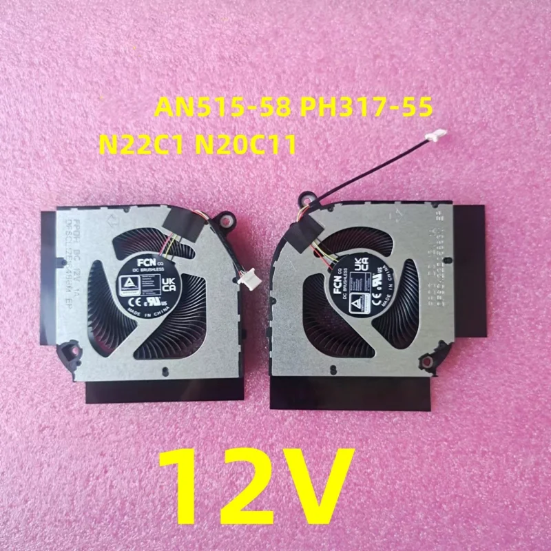 New For ACER Nitro 5 AN515-58 PH315-55 PH317-55 PH317-56 CPU GPU Fan DC12V 1A