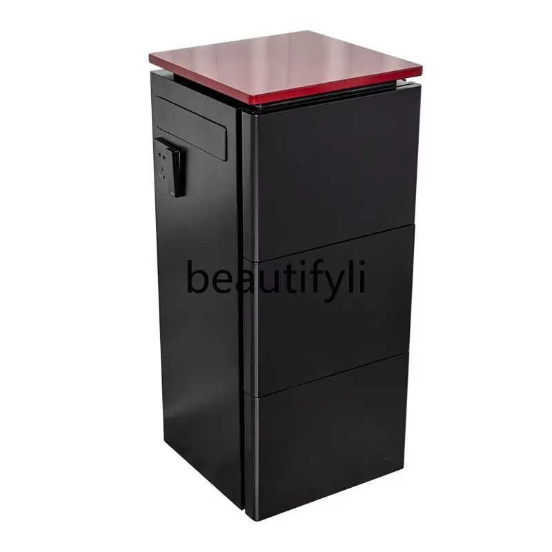 

D2520 Barber shop special cabinet hair salon solid wood drawer type hair cutting cabinet beauty salon rack