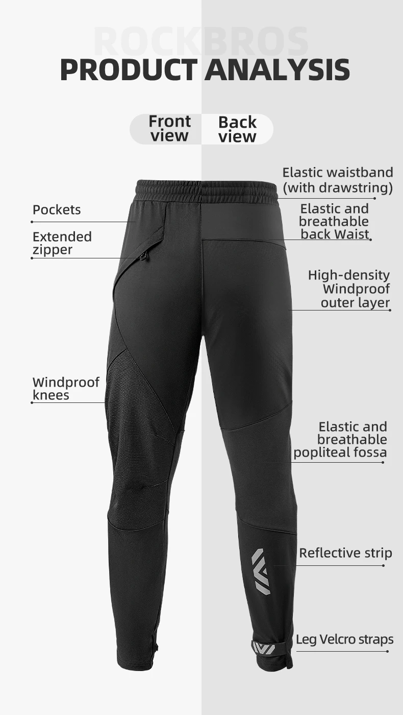 ROCKBROS Winter-Fahrradjacke mit Kapuze, warmes Fleece, thermisch, winddicht, lange Ärmel, Fahrrad-Oberteil, Mantel, Herren-Fahrrad-Windbreaker-Kleidung – Detail 15