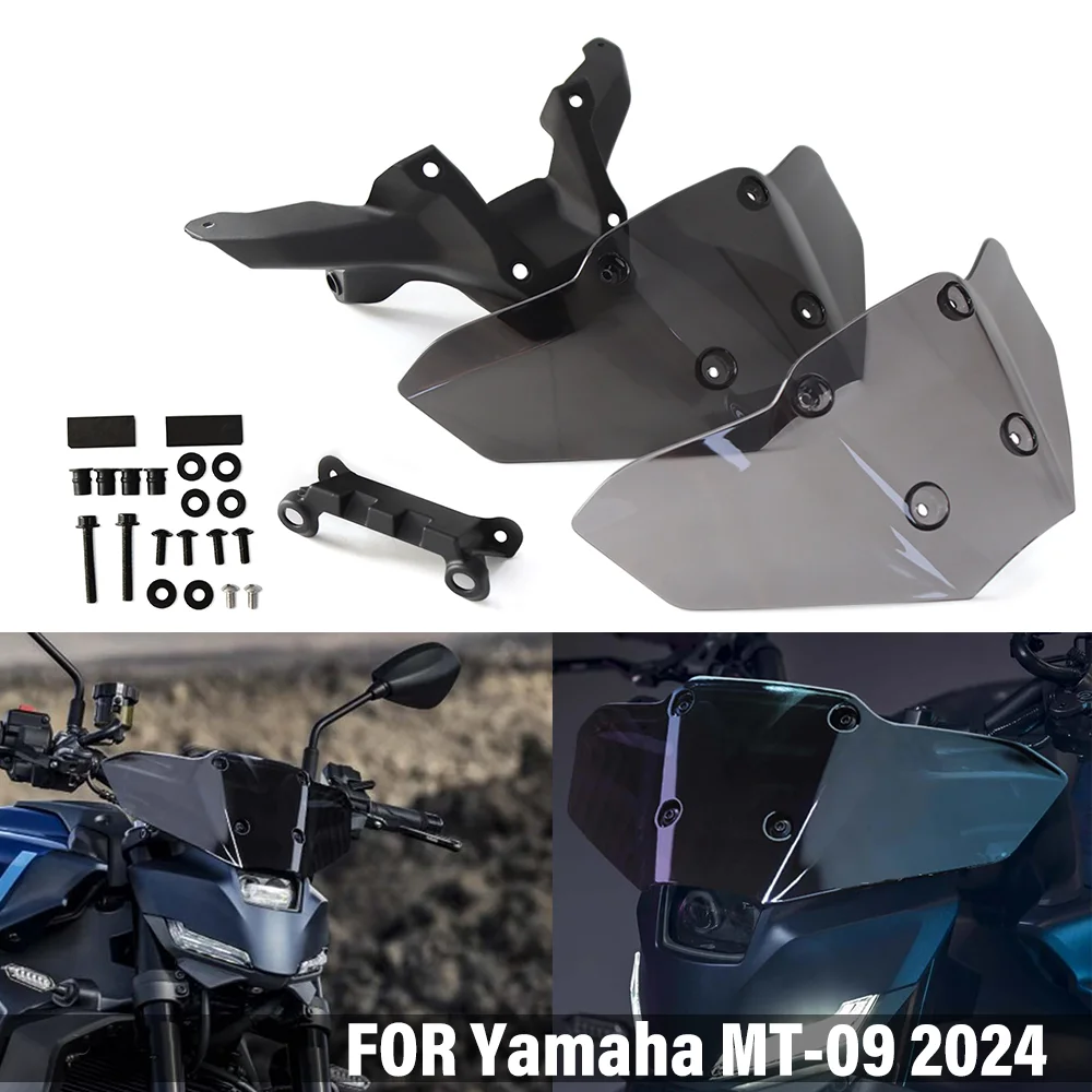 

Motorcycle Front Fairing Windshield FOR YAMAHA MT-09 MT09 2024 Wind Deflector Windscreen Protection Windproof Screen Accessories