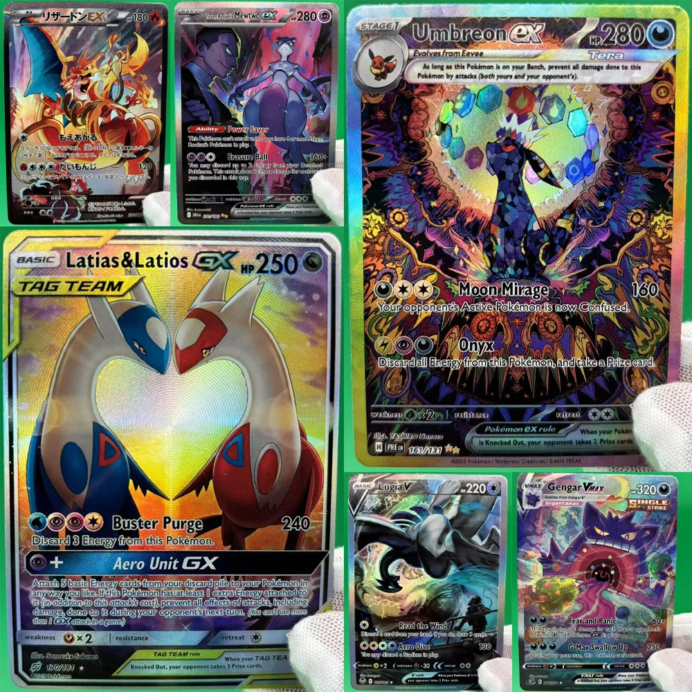 Sammelkarten Lugia Umbreon Mewtwo Giratina DIY Selbstgemachte Einzelkarte Klassisches Spiel Anime-Karte Geschenk Spielzeug