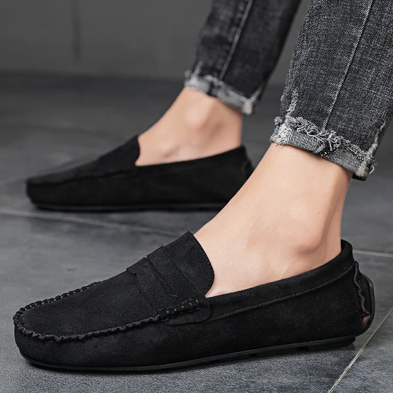 Trend Suede Men Casual Shoes Breathable Comfort Slip-on Mens Driving Shoes Fashion Men Lazy Shoes Luxury Brand Loafers Moccasins