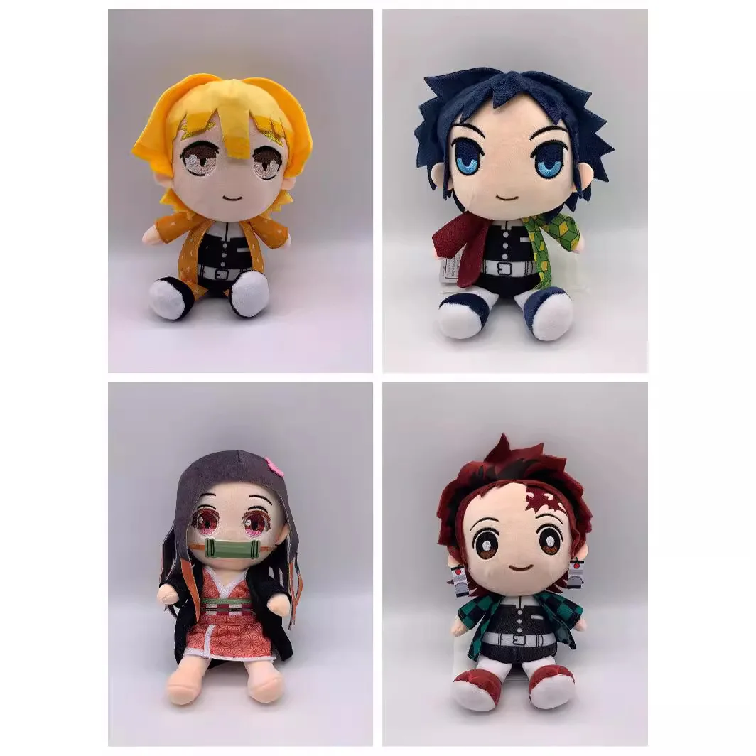 

21-25cm Demon Slayer Tanjirou Nezuko Tomioka Giyuu Agatsuma Zenitsu Plush Toys Stuffed Doll Car Accessories Kids Birthday Gifts