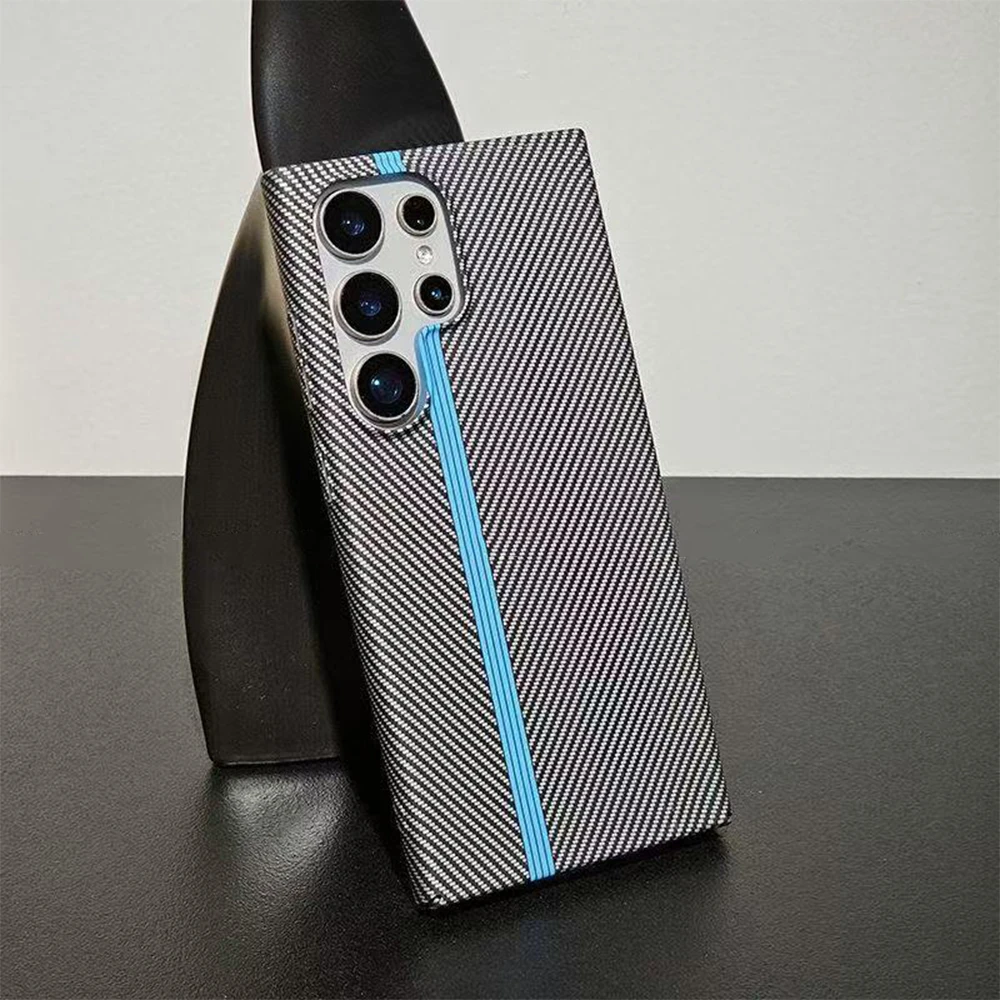 

Ultra Thin Carbon Fiber Texture Plastic Phone Case For Samsung Galaxy S26 S25 S24 S23 Ultra Plus Luxury Shockproof Protect Cover