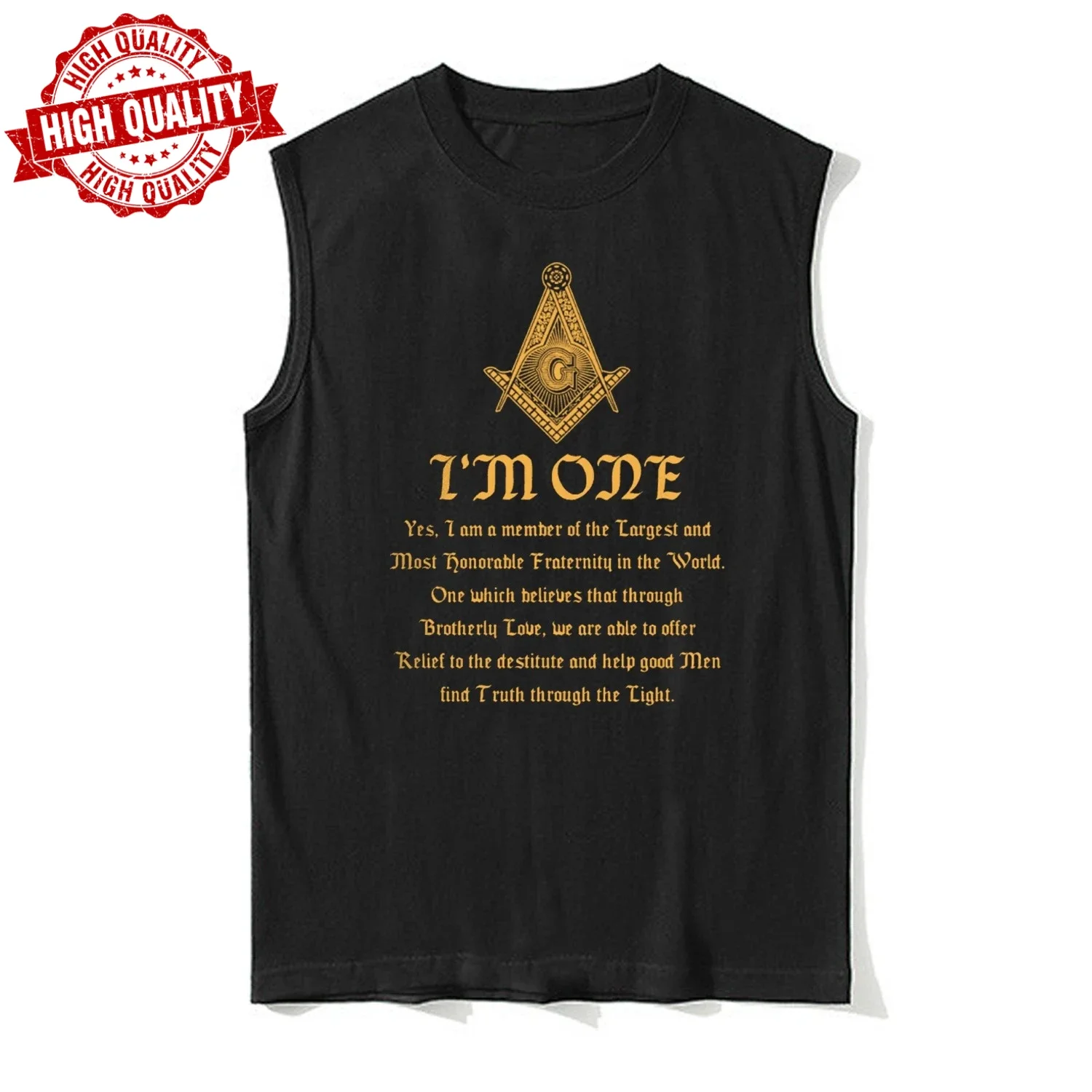 I'm One Mason Freemason Masonic Gift Tank Top 100% Cotton O-Neck Summer Casual Mens Vests Sleeveless T-shirt Retro Streetwear