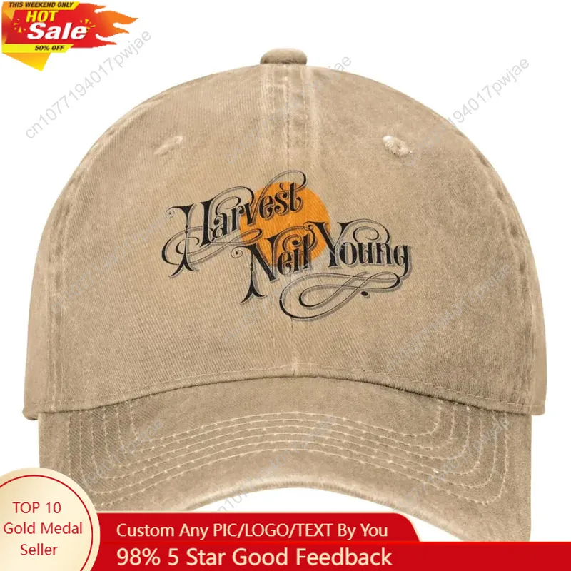 Cappello da camionista Neil Young Harvest da uomo - Berretto con logo iconico rivestito in PVC leggero, accessorio per tifosi musicali lavabile in lavatrice