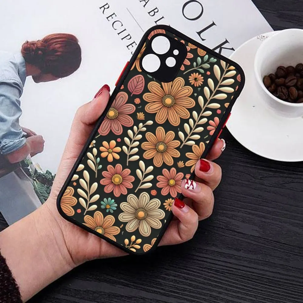 Petal Leaf Diagram Phone Case For IPhone 14 11 12 13 Mini Pro Max 8 7 Plus X XR XS MAX Translucent Matte Cover