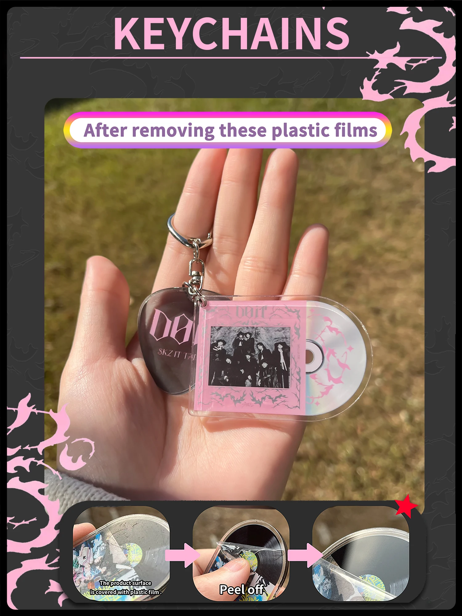Straykid/Sk/Do It, K-Pop Sk Style Acrylic Key Chains, Stay, Bag Charm, Car Keychain Pendant, Keychain Holder, Key Ring, Mobile Phone Charm view 5