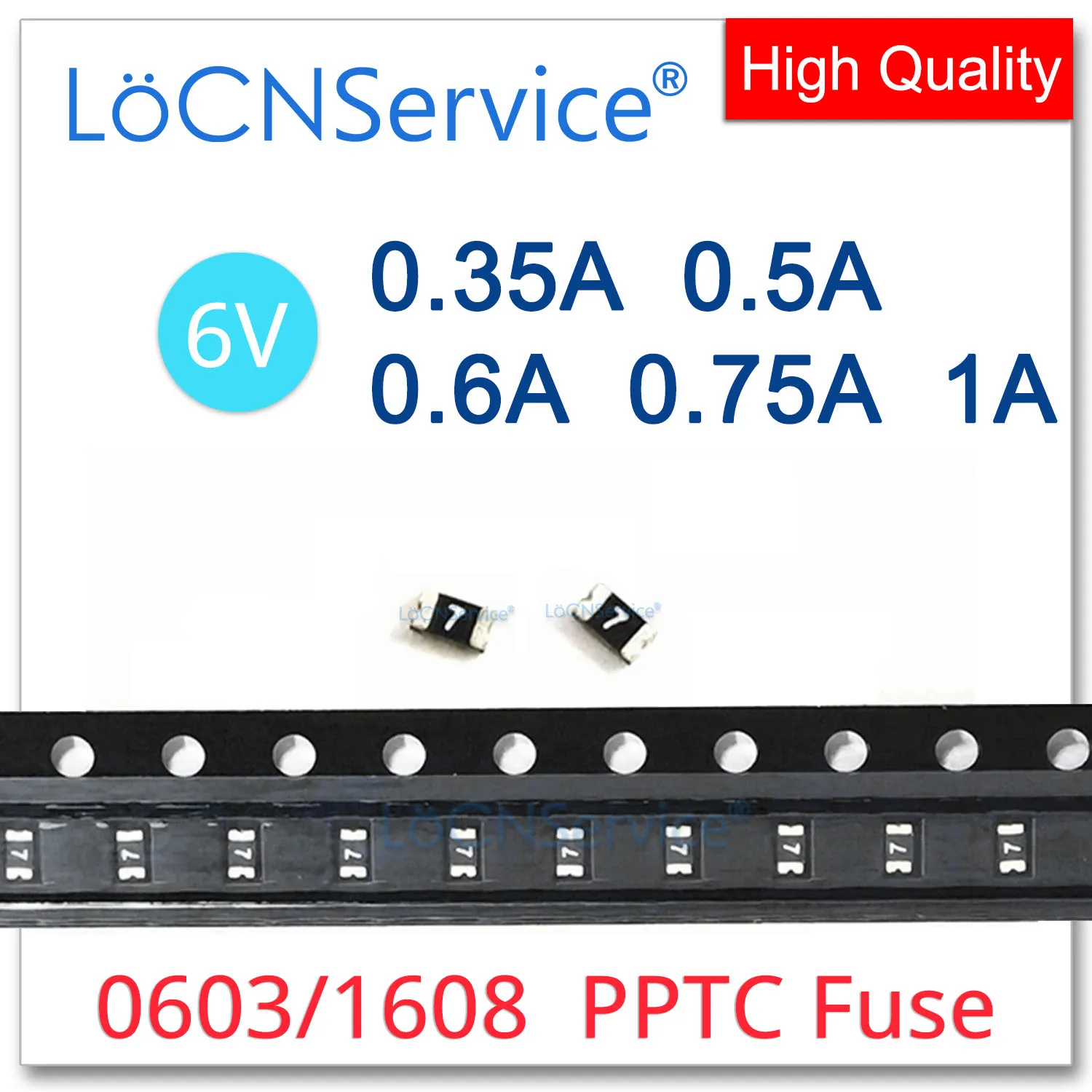 1000PCS 0603 SMD Fuse 6V 0.35A 0.5A 0.6A 0.75A 1A 350mA 500mA 600mA 750mA PPTC PolySwitch Self-Recovery Fuse Resettable Fuse