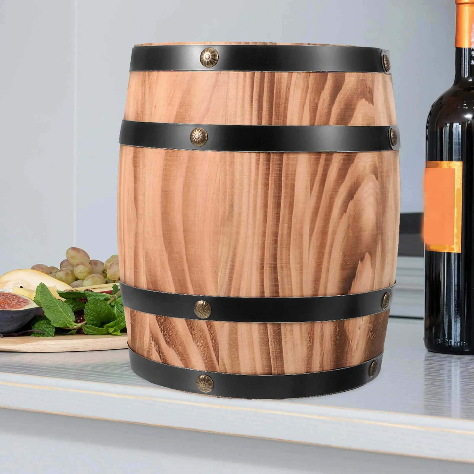 

Wooden Retro Decor Wooden Whiskey Wine Photo Prop Barrel Kitchen Bar Floor Wine Barrel Decor Garden Landscaping