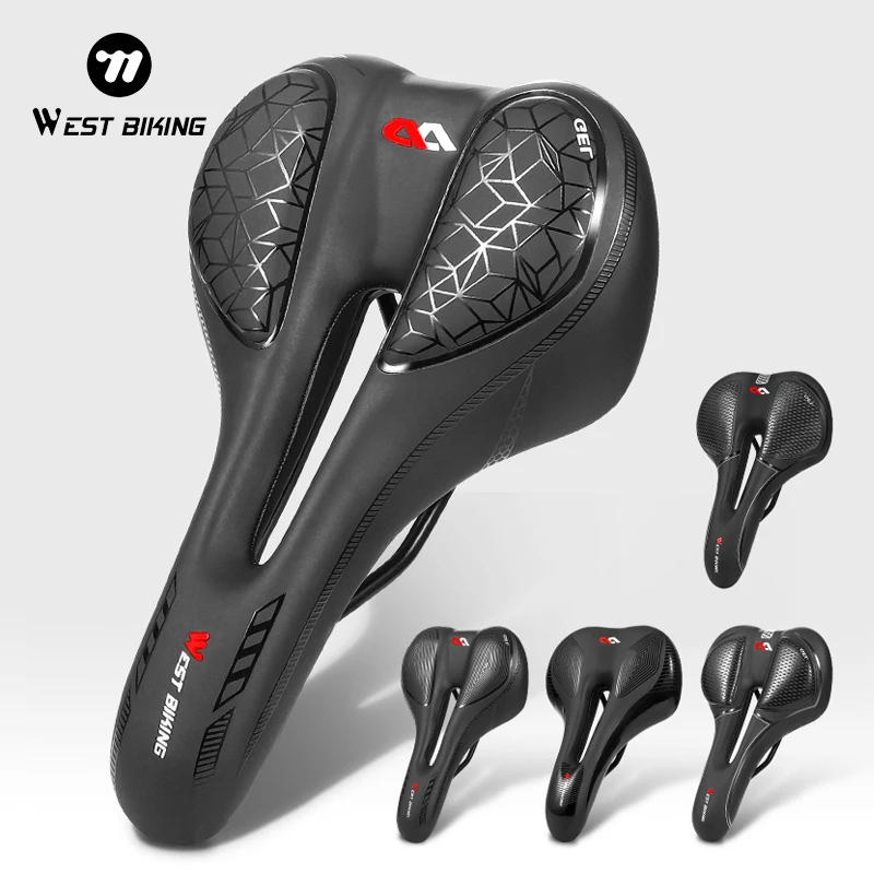 WEST BIKING siodełko rowerowe siodełko MTB siodełko do roweru szosowego siodełko do roweru górskiego PU oddychające miękkie siedzisko ergonomiczna poduszka