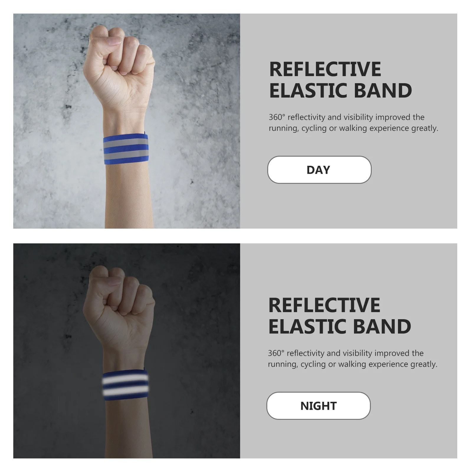 

High Visibility Reflective Elastic Band Safety Strap Armband for Outdoor Night Sports Running Cycling Walking Comfortable