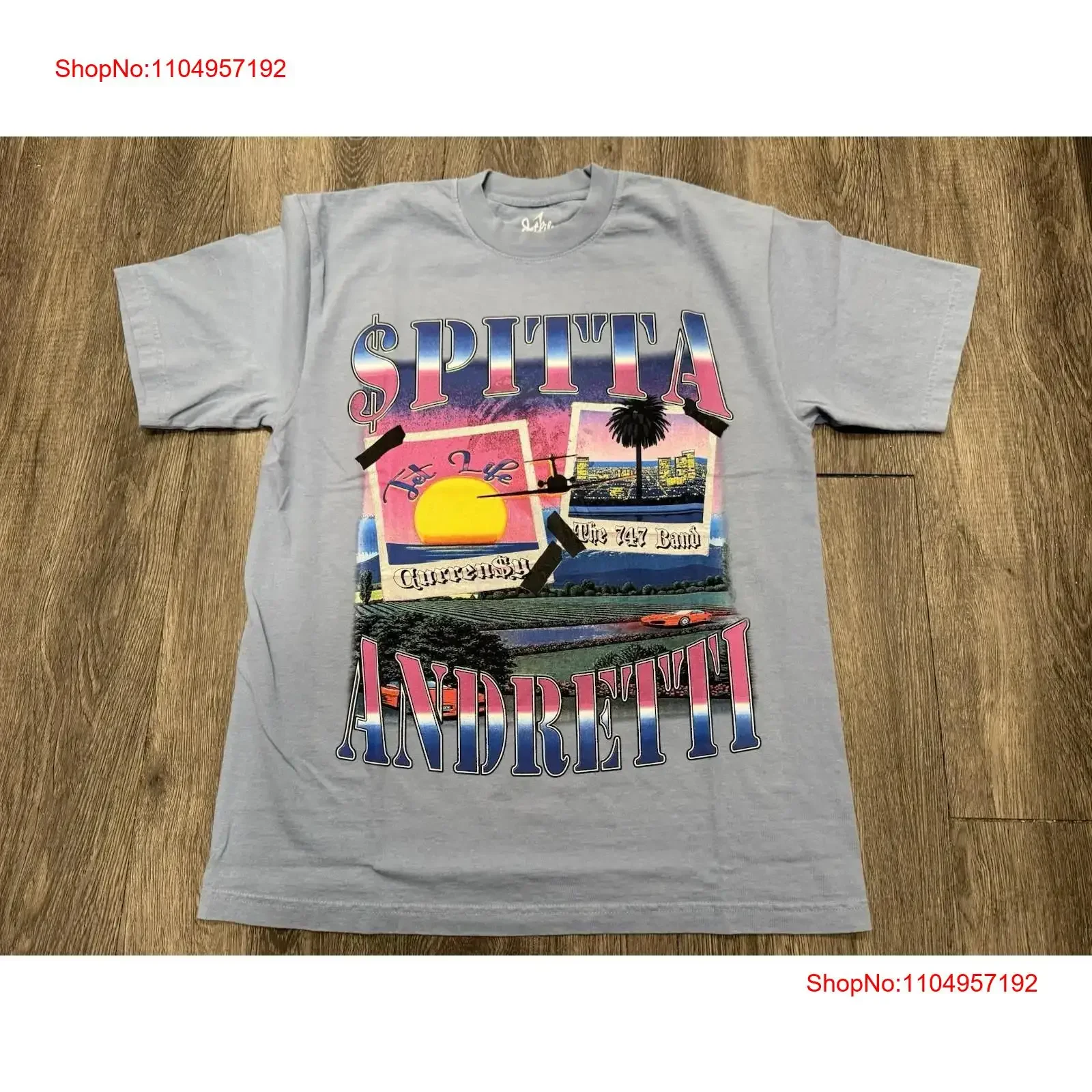 Jet Life X Curren y 420 Tour 2025 Официальная аутентичная футболка синего цвета, среднего размера, НОВАЯ винтажная стираная модная футболка с графикой, удобная