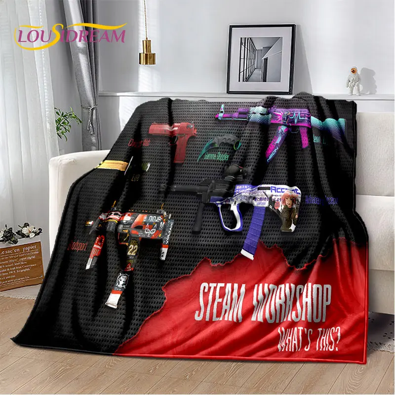 

CS,USP,AK,M4,AWP,Rifle Pistol Cartridge Gun Soft Plush Blanket,Flannel Blanket Throw Blanket for Living Room Bedroom Sofa Picnic