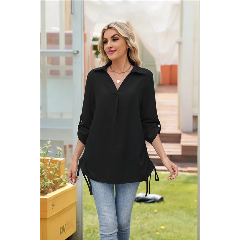

FX-Womens Blouses Casual Tops 3/4 Sleeve Go To Out Shirts Cover Ups
