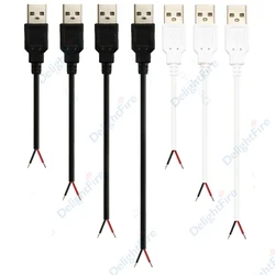 Pigtail USB Cable Male Female Stripped Power Cable 12V Replacement Connector For USB LED Strip Replace Repair Fans Speaker