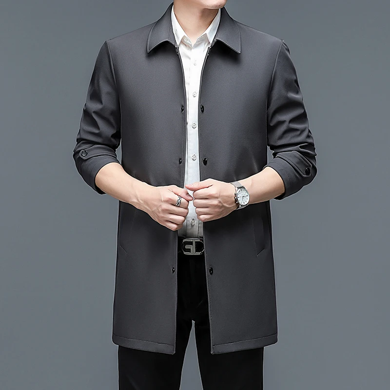 2023 spring Long style coat men\'s High quality casual trench coat, fashion casual jackets men,full size M-4XL