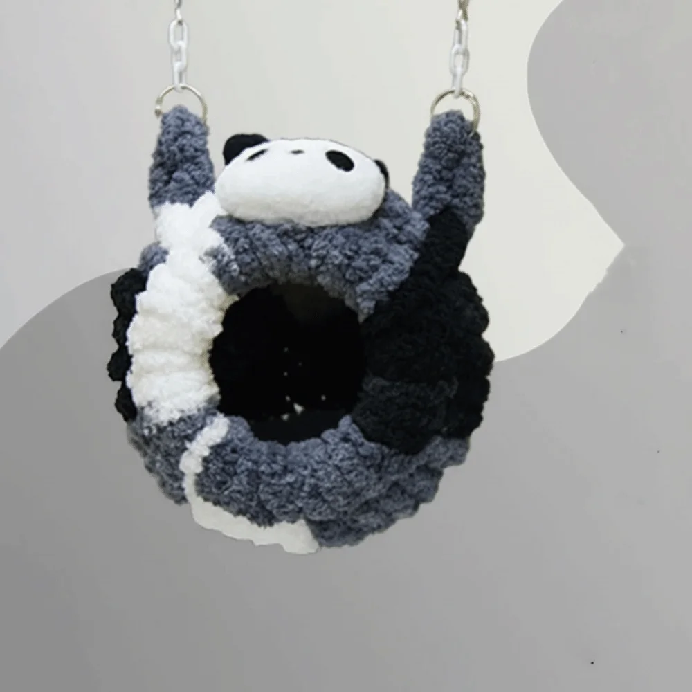

Bird Toy Plush Warm Bird Nest Comfortable Thickened Parrot Hanging Hammock Cartoon Panda Bird Cage Swing Winter