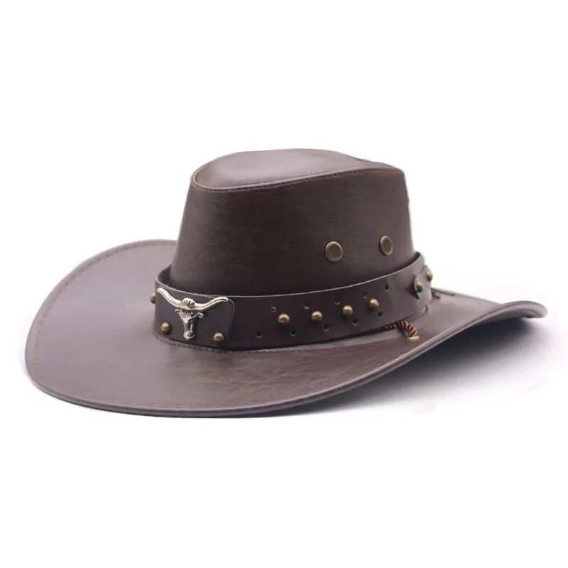 Men's and Women's Fashion Western Cowboy Hat Outdoor Sunblock Shade Jazz Hat Adjustable Knight Hat