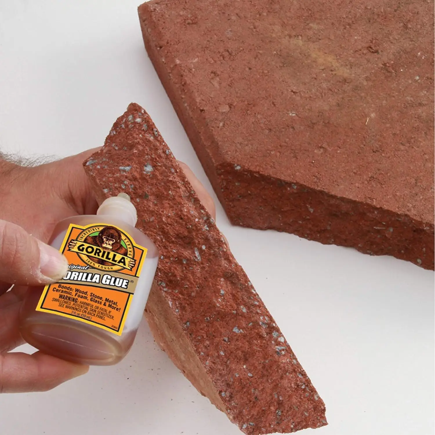 Brown Poly Glue 2oz Bottle - Waterproof Adhesive for Indoor/Outdoor Wood, Ceramic & Leather Repairs