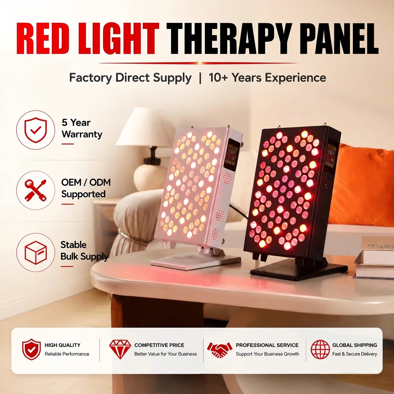 Factory Direct 240W 660nm 850nm Red Light Lamp  Aluminum Shell Quiet for Home B/eauty Use CE RoHS Red Light Therapy Facial Mask