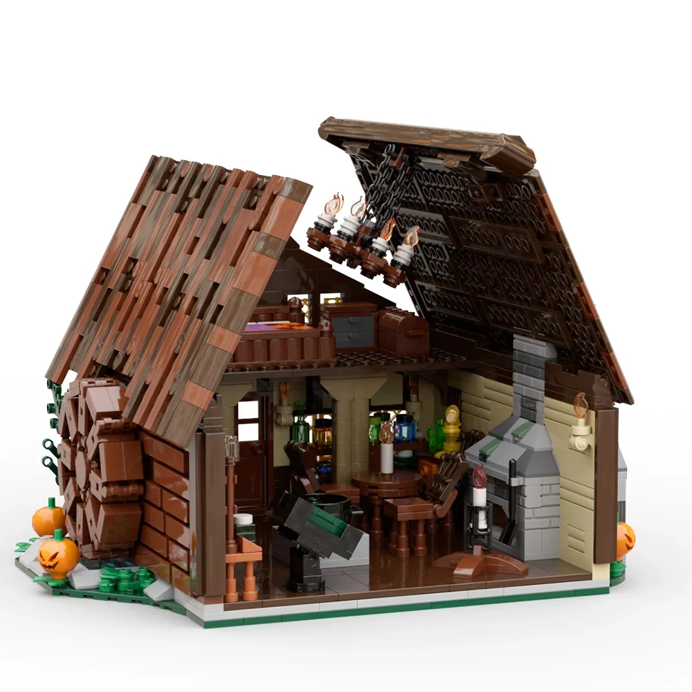 MOC Fee Film Architektur Straße Haus Bausteine Salemeds WitchesedS Modell Magie Ländlichen Hause Ziegel Kinder Spielzeug Geschenk