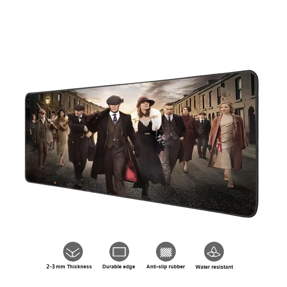 لوحة ماوس Peaky B-Blinders للألعاب 900 × 400 لوحة ماوس ألعاب Xxl ملحقات المكاتب لوحة المفاتيح وسادة طويلة حصيرة مكتبية للكمبيوتر #3