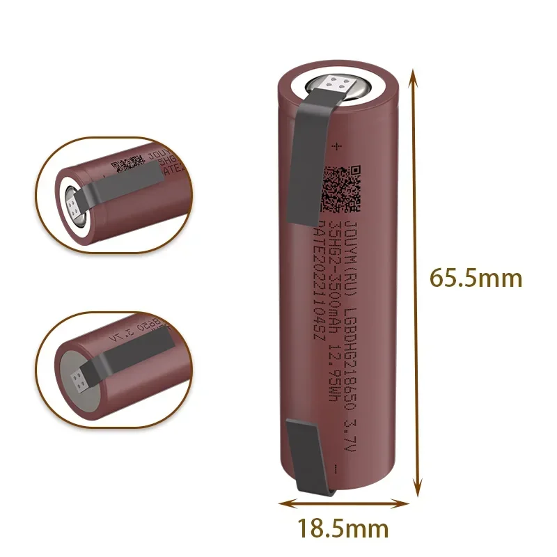 18650 battery 35HG2N 3500mAh Li-ion Battery 3.7V high discharge power cell+Welding nickel sheet