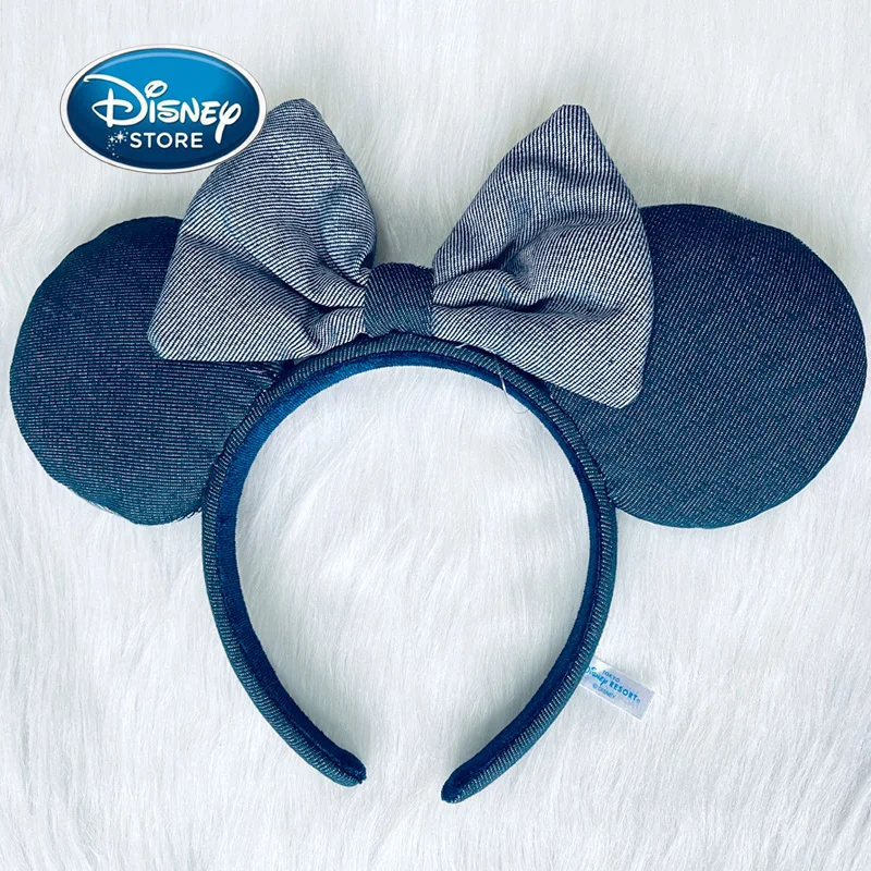 Original New Disney Navy Blue Cloth Bow Headband Simplicity Fashion Ear Mickey Minnie Ears Adult/Child Headband