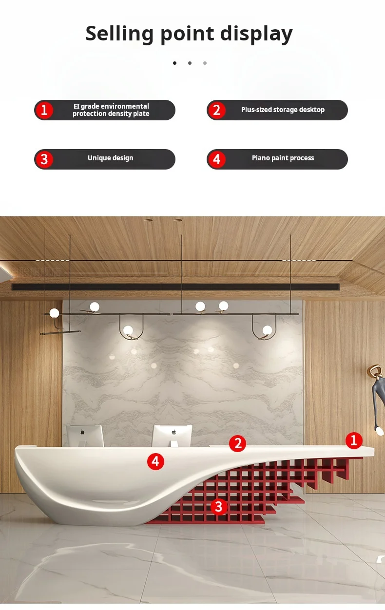 Customized.Modern Luxurious Office Furniture Bar Company Front Desk Reception Table Nail Spa Salon Reception Desk New Design Cas