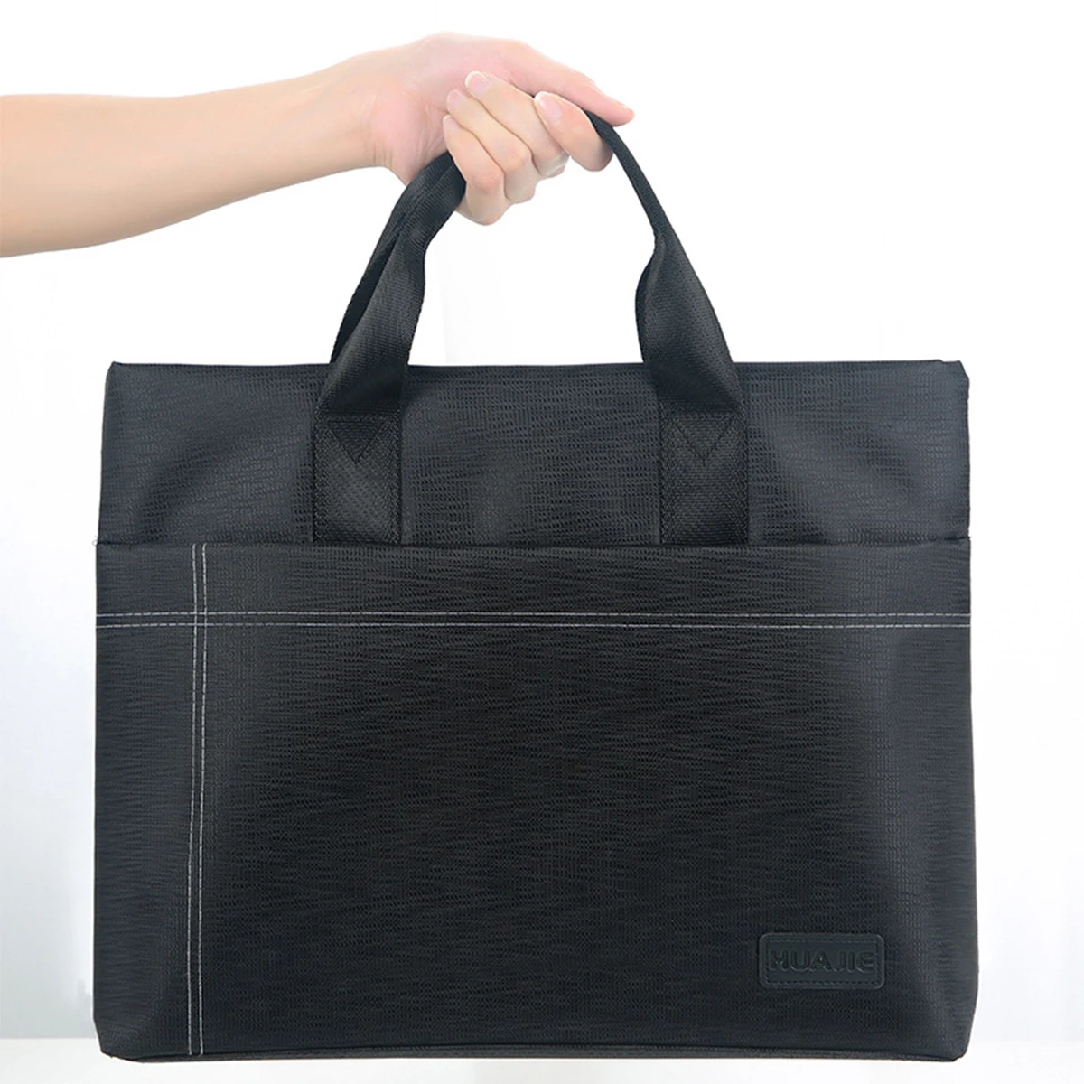 Multi layered briefcase A4 multifunctional zipper bag with large storage capacity for business files, compatible with laptops