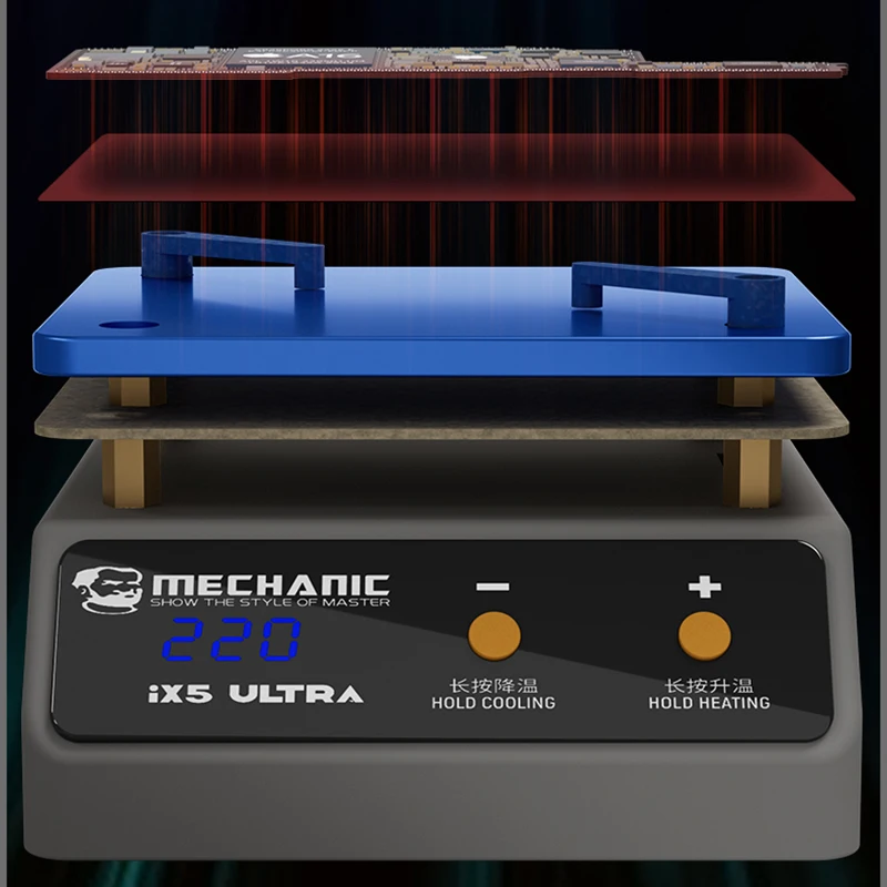 Mechanic feat 5-Plateforme de préchauffage ultra, table de soudage, chauffage à dessouder pour iPhone X / Xs /Xs Max/11/11 Pro/ Pro Max