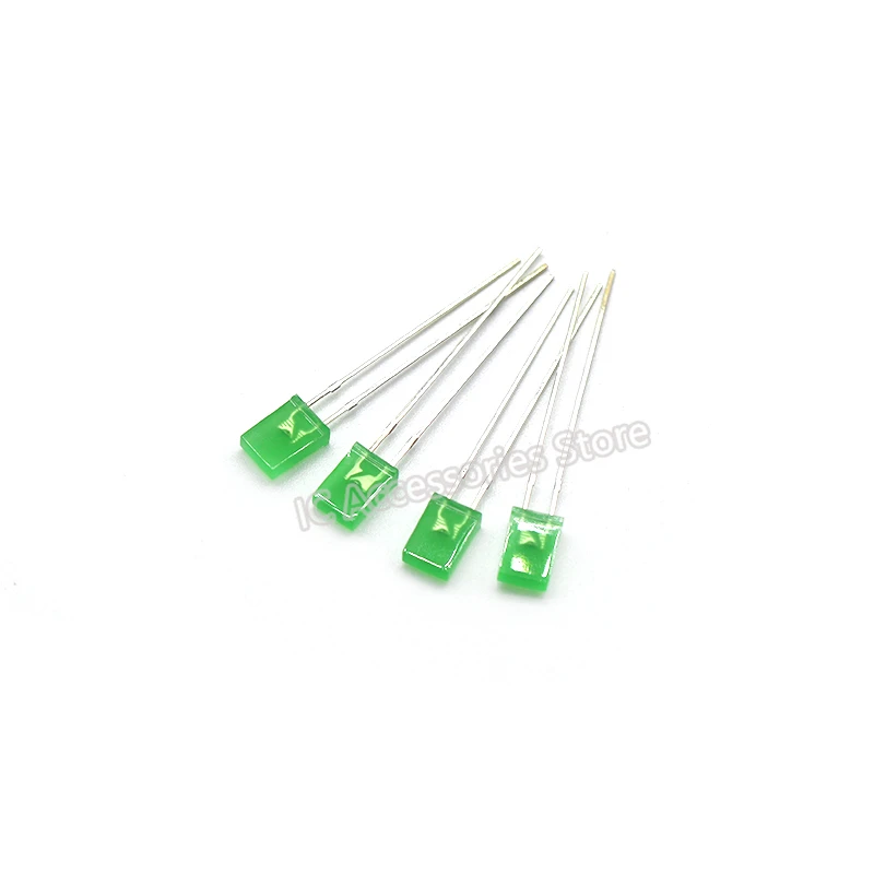 80pcs 2x5x7 led square Emerald green Light 2*5*7 Emerald Light square Super Bright Light Emitting Diode LED257