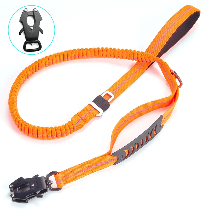 

Explosive-Proof Pet Leash with Two Anti-Slip Handles, Shock Absorption, Frog Buckle