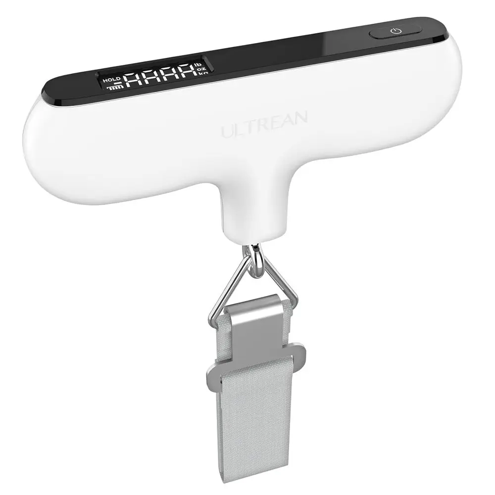 

Portable 110lb Digital Luggage Scale with Rubber Coating, Hook, and Included Battery