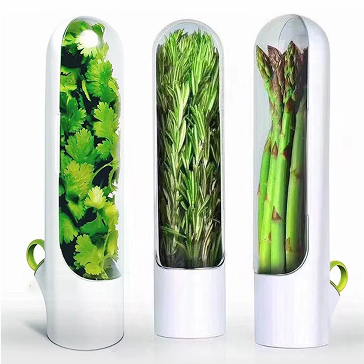 Herb Saver Storage Container Fresh Herb Keeper Vanilla Vegetables Fresh Preservation Bottle for Refrigerator Kitchen Gadgets