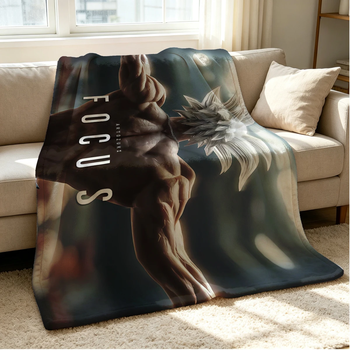 Power Rise Flannel Blanket Warm Soft Halloween Christmas Couch Warm Cozy Decorative Decor Gift for All Season