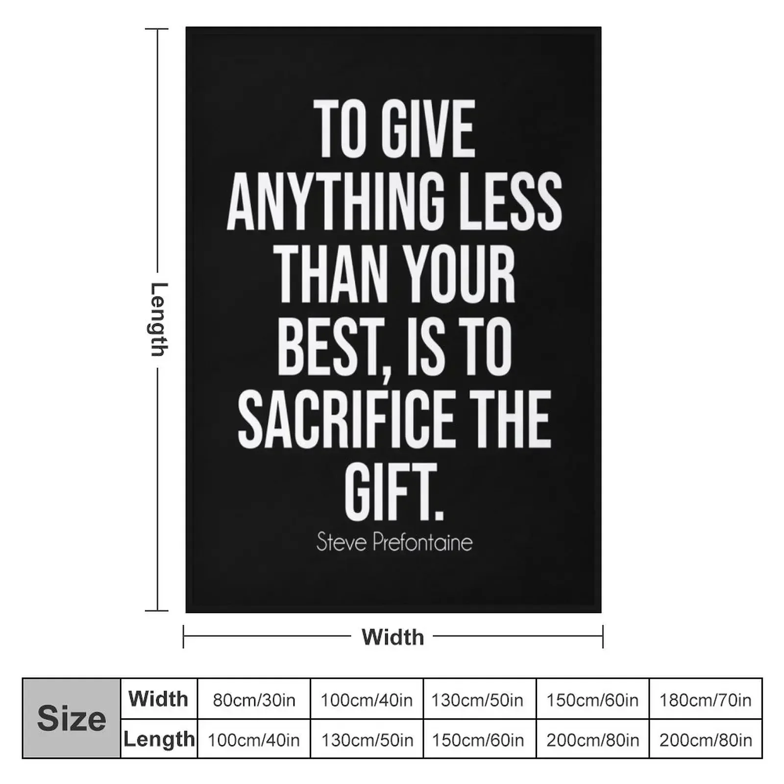 Steve Prefontaine quote Throw Blanket couch cozy soft plush fuzzy picnic outdoor blanket