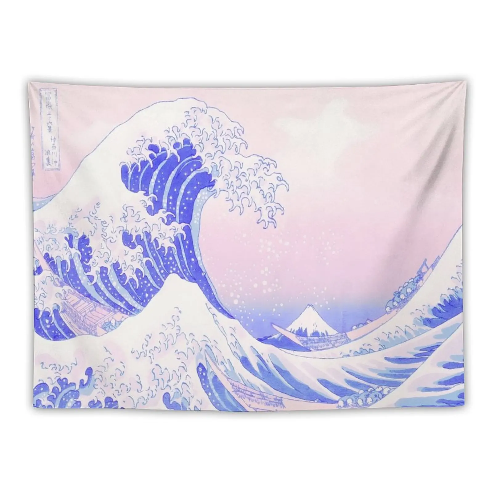 

Great Wave Pastel Aesthetic Kawaii Pink Kanagawa Japanese Tapestry Home And Comfort Decor Bathroom Decor Tapestry