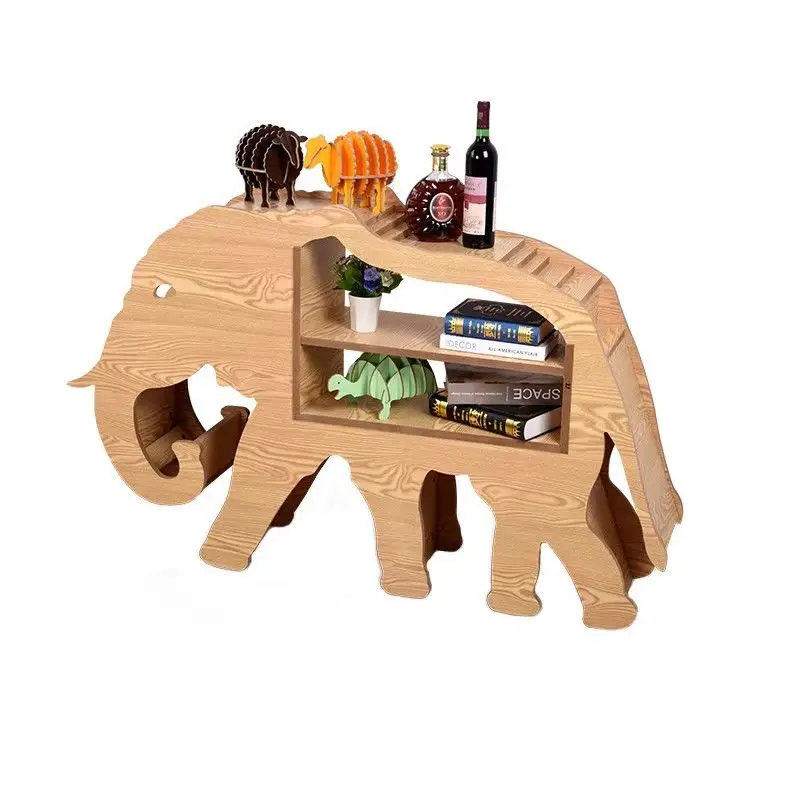 Living Hall Elephant Giraffe Bookshelf Exhibition Hall Window Auspicious Animal Shaping Combination Decorative Display Stand