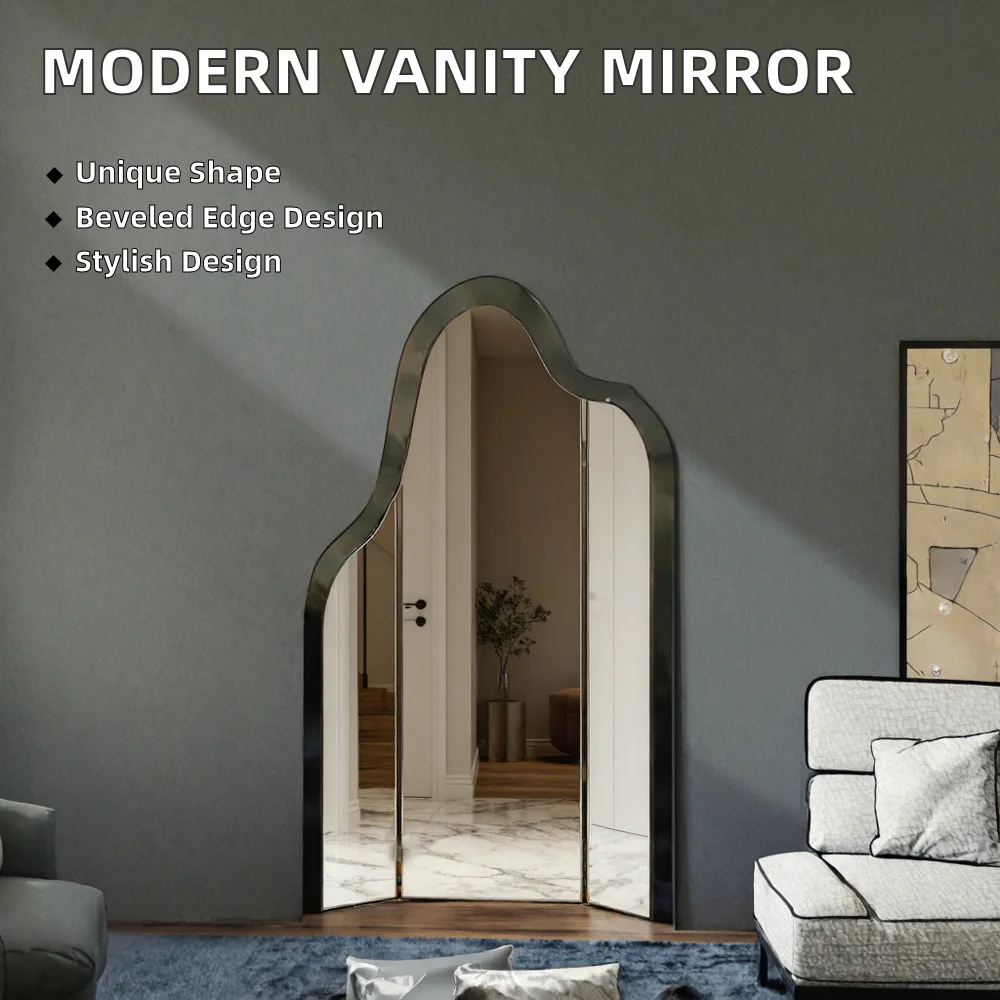 Floor Standing Decorative Mental Framed Dressing New Style Irregular Luxury Full Length Mirror