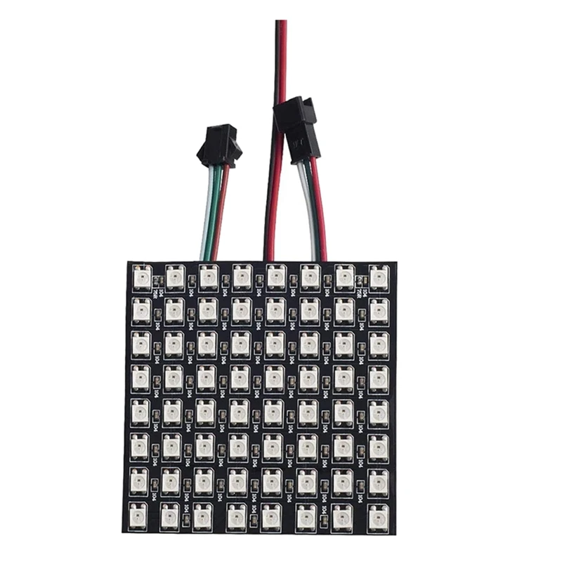 WS2812B RGB LED Digital Flexible Individually Addressable Panel Light WS2812 8X8 Module Matrix Screen DC5V