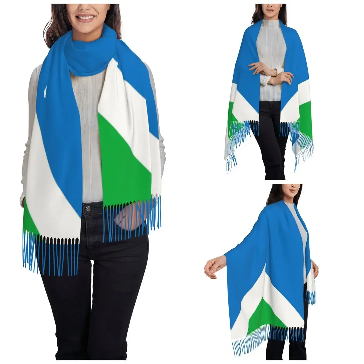 The Official Vegan Flag Scarf for Womens Winter Fall Shawl Wrap Long Scarves with Tassel Ladies