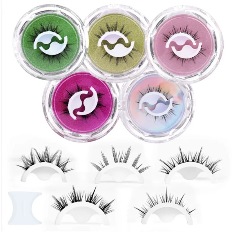 Natural-Looking Reusable False Eyelashes Set Glue-Free Celebrity Style Popular Online Highly Realistic Single Use Fake Eyelashes