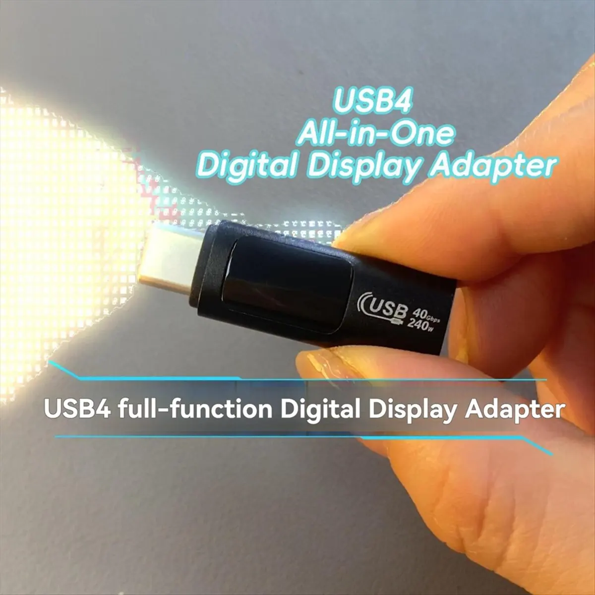 A003 USB C OTG Adapter Type C to USB Type-C 40Gbps 240W Digital Display OTG Adapter Data Transfer Adapter Black