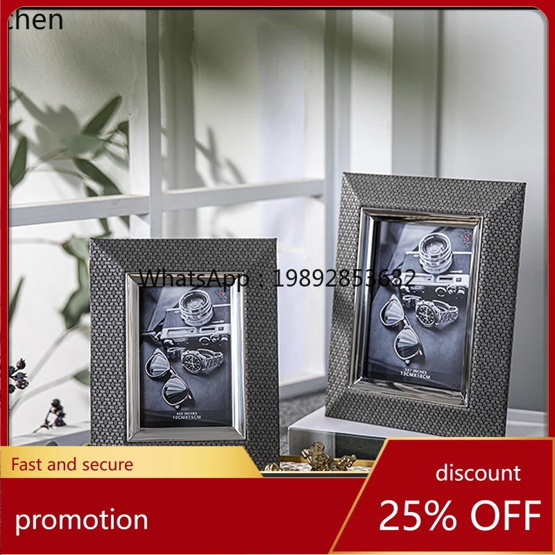 ZML Modern Light Luxury Model Home  Frame 7inch Metal Photo Frame Display Stand 6inch Decorative Photo Frame Soft Decoration