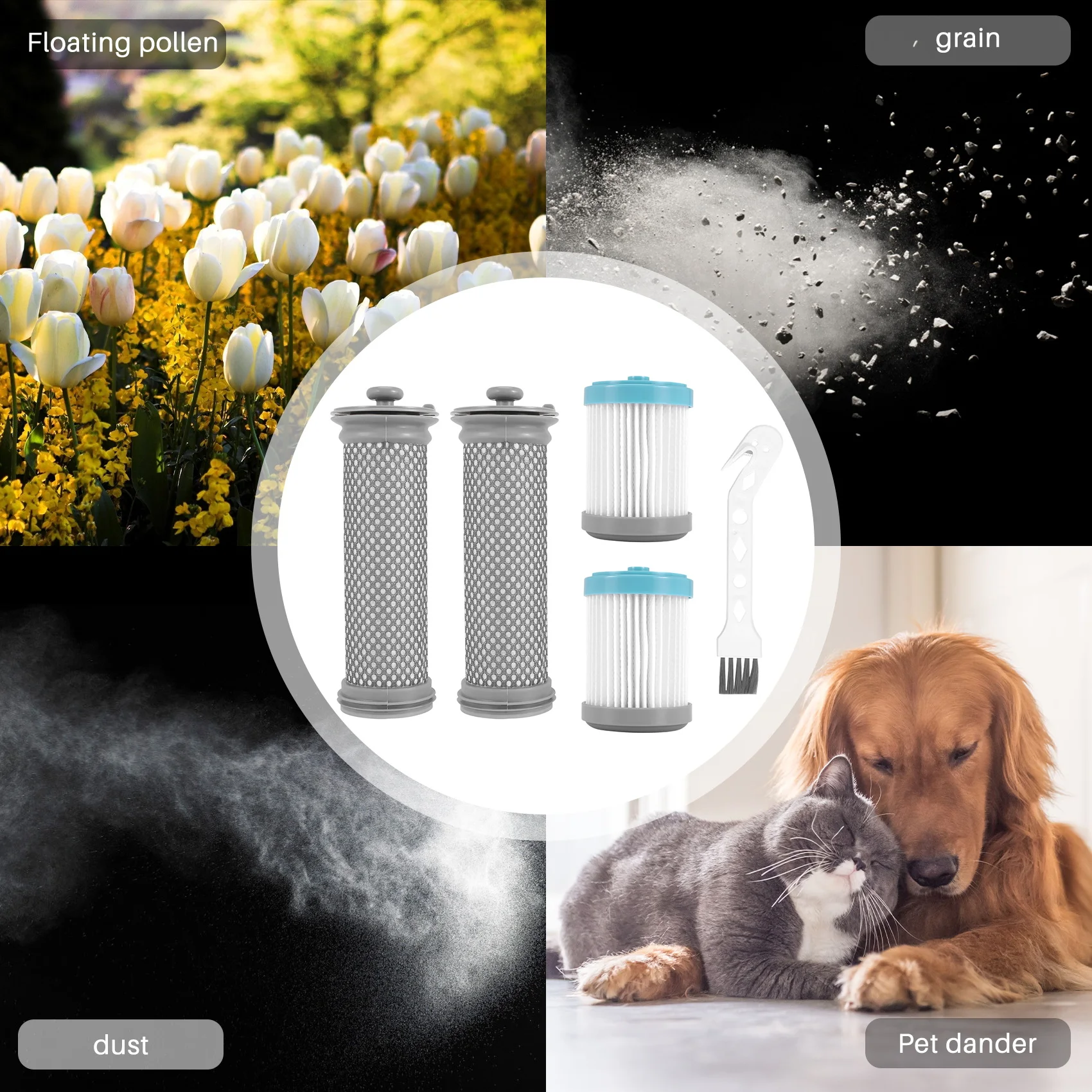 مرشحات HEPA بديلة عالية الجودة ومرشحات مسبقة للمكنسة الكهربائية Tineco A10/A11 Hero A10/A11 Master وTineco PURE ONE S11/S12